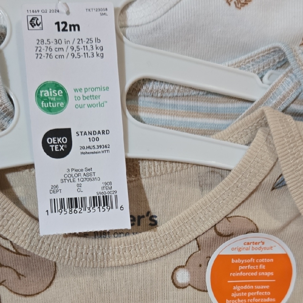 Carter's 3 Pack Bodysuits - Picture 2 of 4